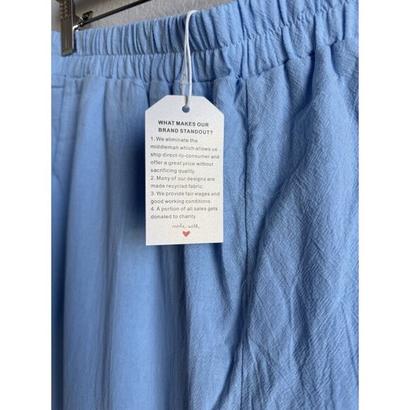 Unbranded Women’s Light Blue‎ Elastic Waist Floral Graphic Pants Size XXL NEW - Picture 10 of 10